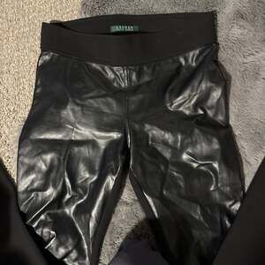 Lauren Ralph Lauren Faux-Leather Front Ponte Leggings Black Size 6